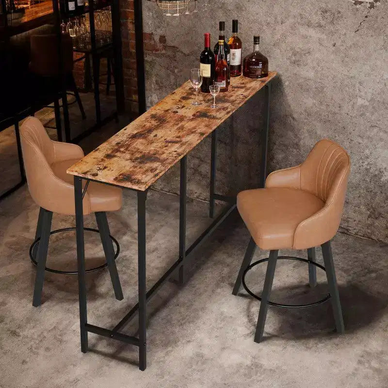 Karl Home 63'' Counter Height Bar Dining Table with Metal Frame , Pub Sofa Table for Kitchen and Living Room
