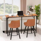 Karl Home Table de bar/salle à manger de 160 cm de hauteur de comptoir avec cadre en métal, table de canapé de pub pour la cuisine et le salon