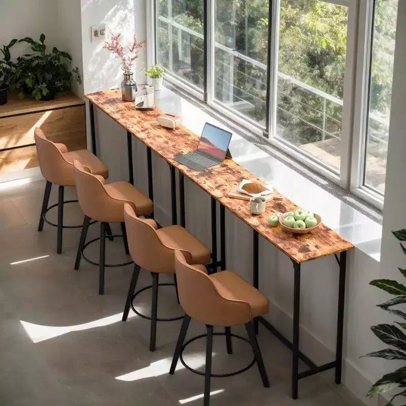 Karl Home Table de bar/salle à manger de 160 cm de hauteur de comptoir avec cadre en métal, table de canapé de pub pour la cuisine et le salon