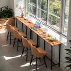 Karl Home Table de bar/salle à manger de 160 cm de hauteur de comptoir avec cadre en métal, table de canapé de pub pour la cuisine et le salon