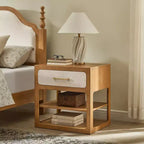 Ensembles de meubles de chambre à coucher Queen-85 Cadre de lit en bois massif avec tête de lit rembourrée et 2 tables de chevet, aucun sommier tapissier requis, pour chambre à coucher-Morden Fort