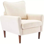MAYEERTY Modern Leisure Reading Chair, Upholstered Cushioned Seat Solid Wood Legs Single Wide Sofa Chair
