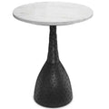 Theobald 16 inch Wide Round Contemporary Modern Side Table in Black