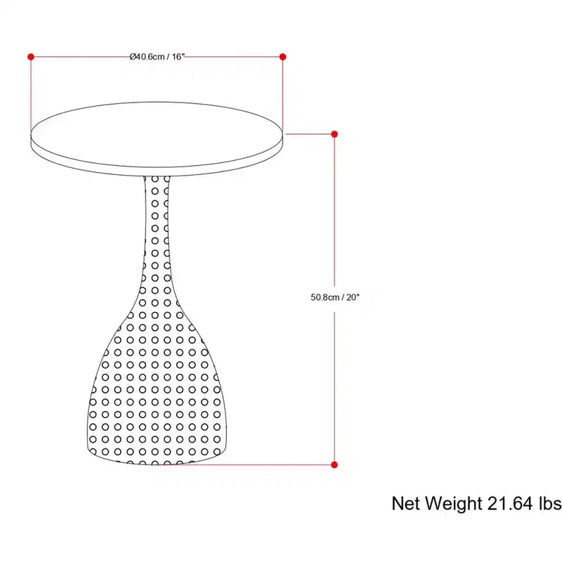 Table d'appoint contemporaine moderne ronde Theobald de 16 pouces de large, en noir