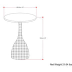 Table d'appoint contemporaine moderne ronde Theobald de 16 pouces de large, en noir