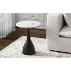 Table d'appoint contemporaine moderne ronde Theobald de 16 pouces de large, en noir