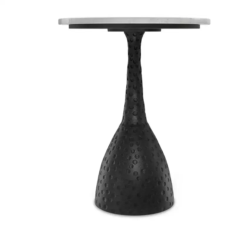 Table d'appoint contemporaine moderne ronde Theobald de 16 pouces de large, en noir
