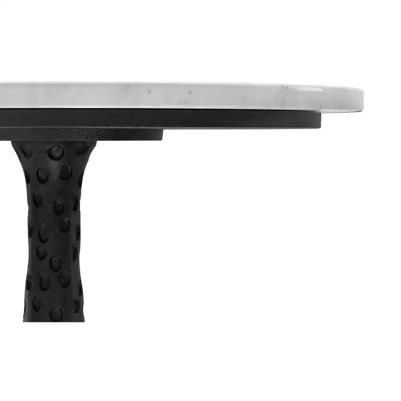 Table d'appoint contemporaine moderne ronde Theobald de 16 pouces de large, en noir