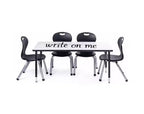 Table & Chair Set: Black Edge Table, 12'' Black Zuul