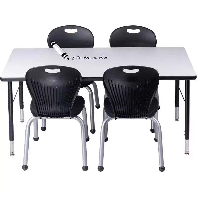 Ensemble table et chaises : Table à bord noir, Zuul noir 12 po