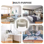 Coolmee Fauteuil d'appoint moderne en chenille, rembourrage du milieu du siècle, coins arrondis pour salon, chambre, bureau ou caféBeige