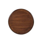 Table d'appoint ronde rétro en bois VIYET 20 - Piètement en X, Placage en bois massif, Noyer