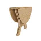 Table de salle à manger ronde pliable MAYEERTY, table de cuisine en MDF peu encombrante avec placage chêne sauvage, table polyvalente intérieure-extérieure