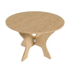 Table de salle à manger ronde pliable MAYEERTY, table de cuisine en MDF peu encombrante avec placage chêne sauvage, table polyvalente intérieure-extérieure