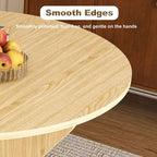 Table de salle à manger ronde pliable MAYEERTY, table de cuisine en MDF peu encombrante avec placage chêne sauvage, table polyvalente intérieure-extérieure