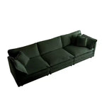 MAYEERTY Canapé de salon/chambre moderne du milieu du siècle à 3 places avec 2 accoudoirs et 3 coussins décoratifs, vert