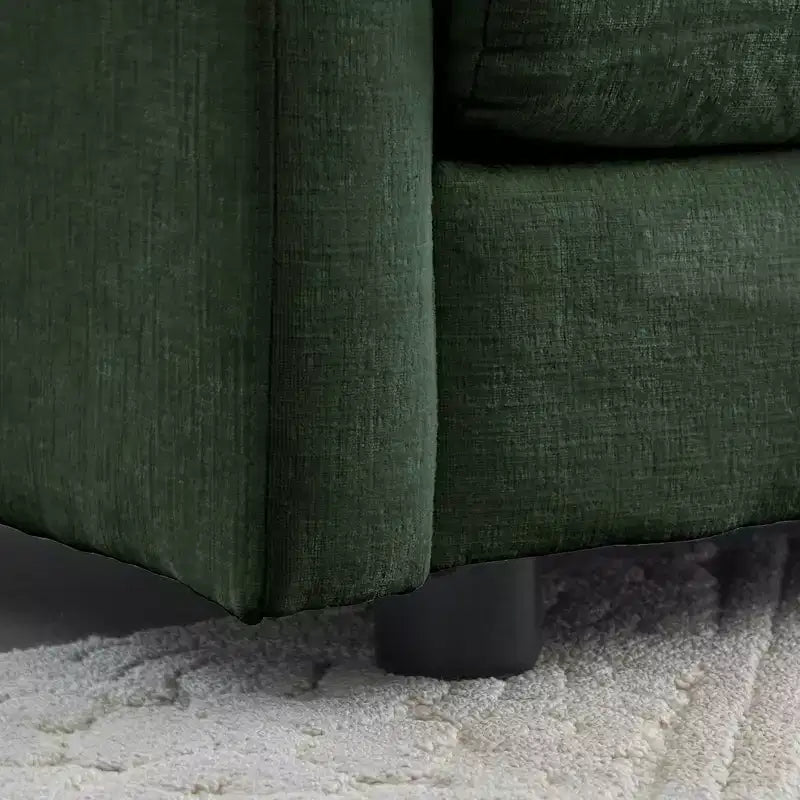 MAYEERTY Canapé de salon/chambre moderne du milieu du siècle à 3 places avec 2 accoudoirs et 3 coussins décoratifs, vert