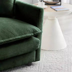 MAYEERTY Canapé de salon/chambre moderne du milieu du siècle à 3 places avec 2 accoudoirs et 3 coussins décoratifs, vert