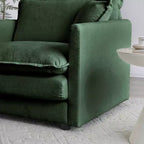 MAYEERTY Canapé de salon/chambre moderne du milieu du siècle à 3 places avec 2 accoudoirs et 3 coussins décoratifs, vert