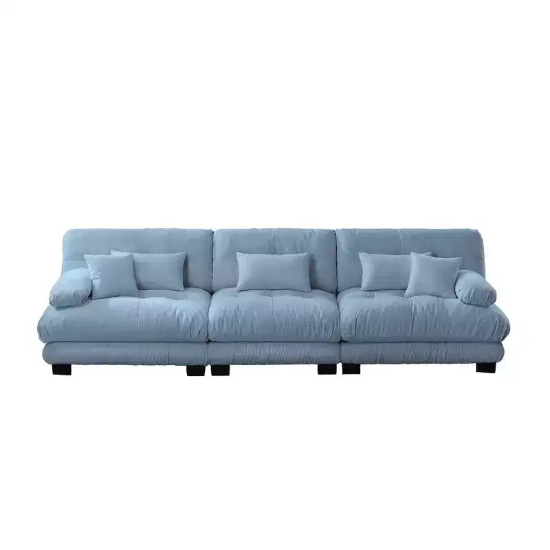 MAYEERTY Canapé sectionnel 3 places Modulaire Canapé à assise profonde Meuble rembourré pour salon Bleu