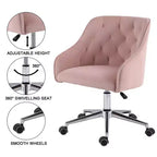 Chaise de bureau HOFFREE en velours avec pivot, hauteur réglable et roulettes fluides - Élégante et confortable pour le bureau à domicile, la coiffeuse et les dortoirs