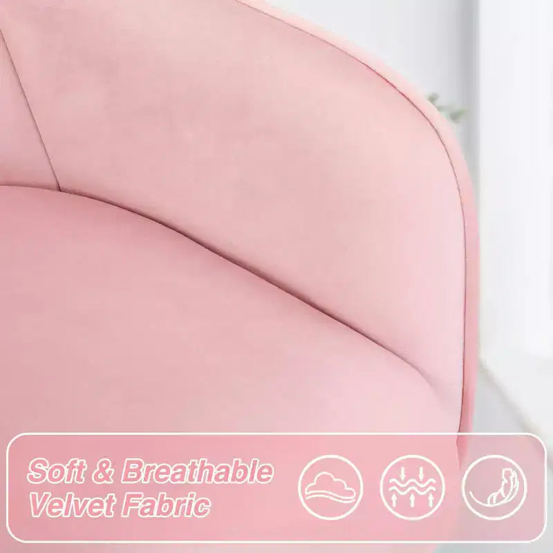 Chaise de bureau HOFFREE en velours avec pivot, hauteur réglable et roulettes fluides - Élégante et confortable pour le bureau à domicile, la coiffeuse et les dortoirs