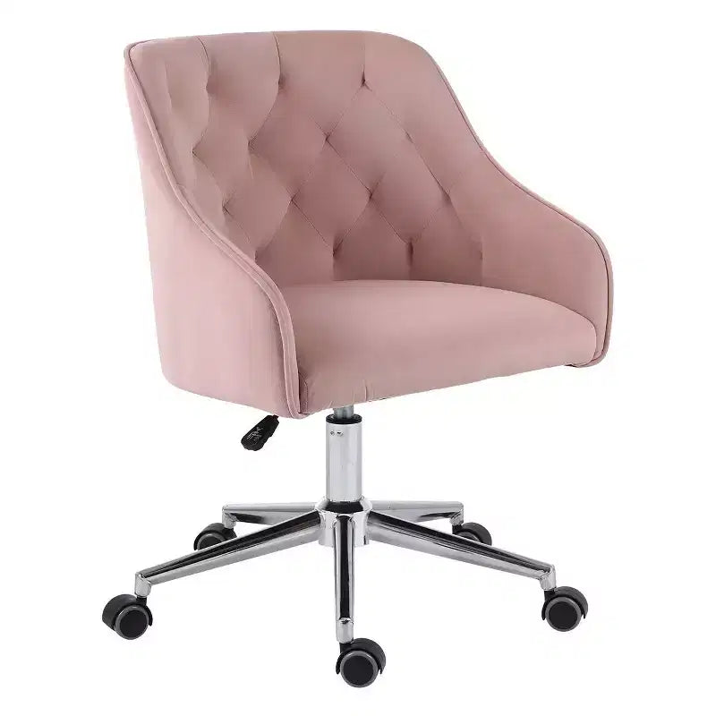 Chaise de bureau HOFFREE en velours avec pivot, hauteur réglable et roulettes fluides - Élégante et confortable pour le bureau à domicile, la coiffeuse et les dortoirs