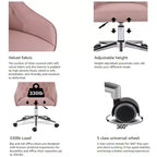Chaise de bureau HOFFREE en velours avec pivot, hauteur réglable et roulettes fluides - Élégante et confortable pour le bureau à domicile, la coiffeuse et les dortoirs