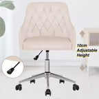 Chaise de bureau HOFFREE en velours avec pivot, hauteur réglable et roulettes fluides - Élégante et confortable pour le bureau à domicile, la coiffeuse et les dortoirs