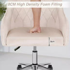 Chaise de bureau HOFFREE en velours avec pivot, hauteur réglable et roulettes fluides - Élégante et confortable pour le bureau à domicile, la coiffeuse et les dortoirs
