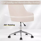 Chaise de bureau HOFFREE en velours avec pivot, hauteur réglable et roulettes fluides - Élégante et confortable pour le bureau à domicile, la coiffeuse et les dortoirs