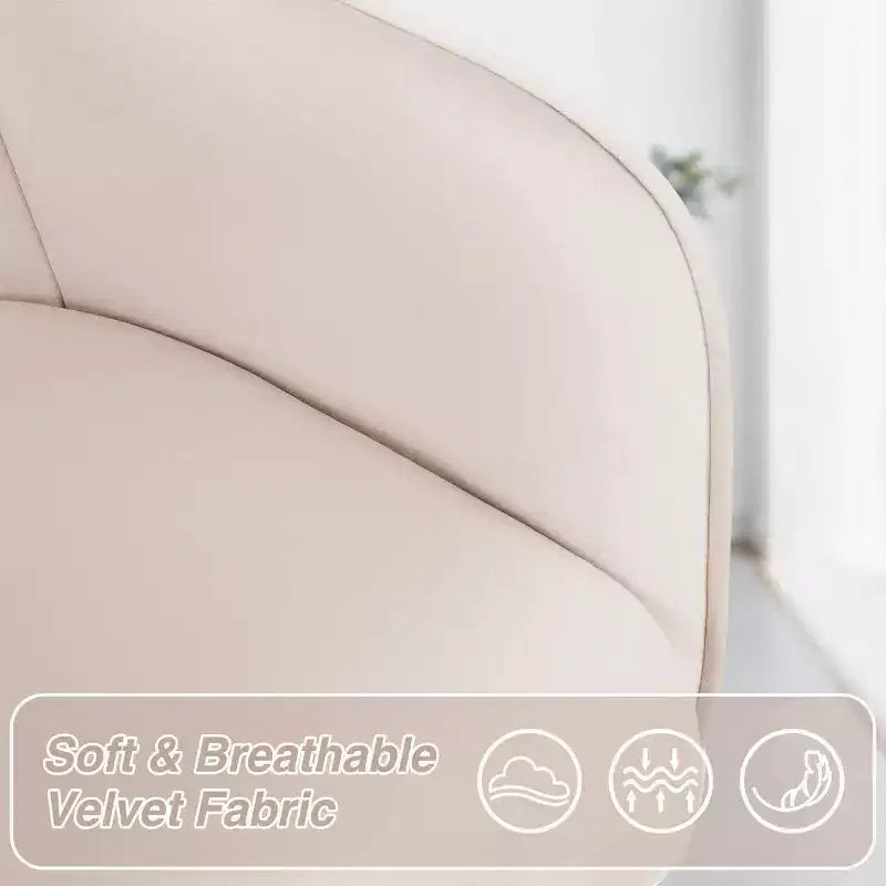 Chaise de bureau HOFFREE en velours avec pivot, hauteur réglable et roulettes fluides - Élégante et confortable pour le bureau à domicile, la coiffeuse et les dortoirs