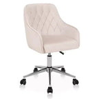 Chaise de bureau HOFFREE en velours avec pivot, hauteur réglable et roulettes fluides - Élégante et confortable pour le bureau à domicile, la coiffeuse et les dortoirs