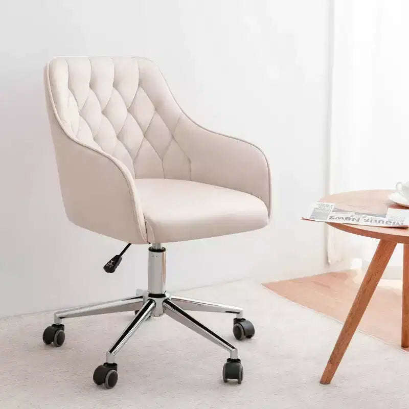 Chaise de bureau HOFFREE en velours avec pivot, hauteur réglable et roulettes fluides - Élégante et confortable pour le bureau à domicile, la coiffeuse et les dortoirs