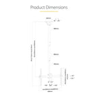 Support TV pour plafond haut StarTech, mât long de 2,5 m à 3 m – Noir