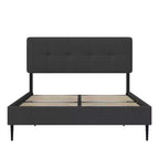 Lit plateforme capitonné en lin avec tête de lit réglable GDFStudio Ashford