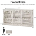 Lantine Console Étroite de 63 Pouces avec Étagère à 3 Niveaux, Table de Hall d'Entrée au Style Ferme Moderne pour Couloir, Salon, Blanc Vieilli