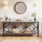 Console étroite industrielle Lantine de 70,9 pouces avec rangement, gris vintage, pour entrée, salon, foyer, design unique.