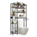 VIYET 38 Fit 8-Tier Over-the-Toilet Storage Rack with Side Racks & Drain Basket, Adjustable Shelf Freestanding Bathroom Organizer (Vintage Brown)