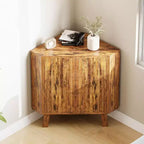 Meuble d'angle d'affichage de 31,5 avec étagère réglable - Unité de rangement triangulaire pour salle de bain, salon, couloir
