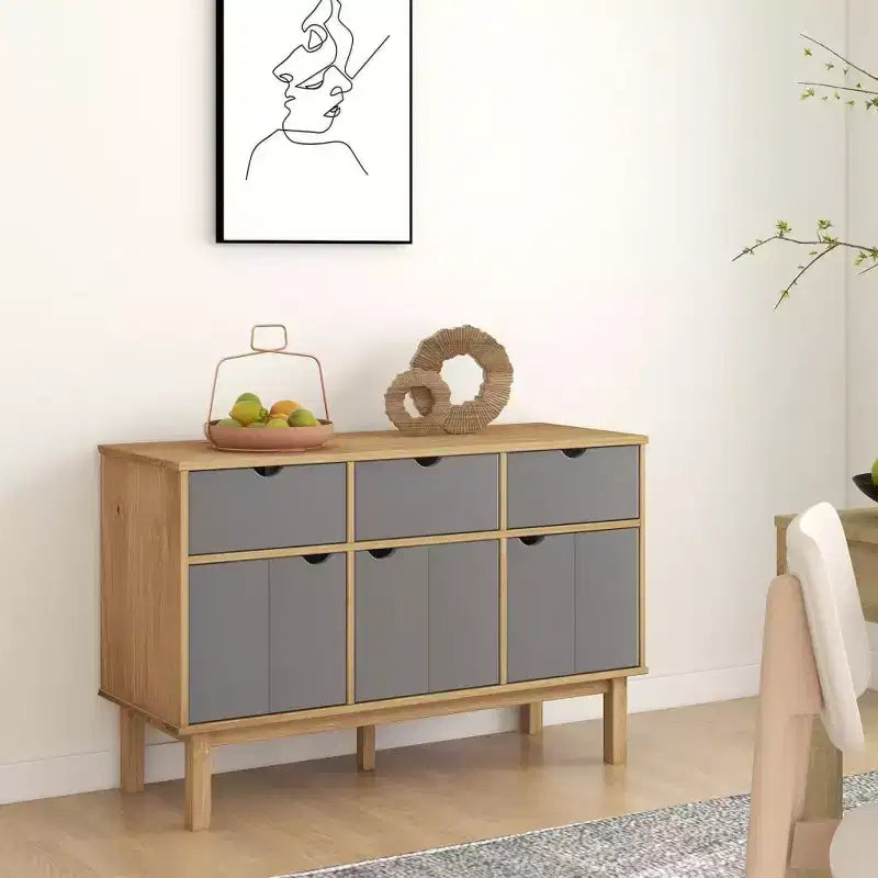 vidaXL Console de rangement pour salon OTTA Bois de pin massif