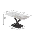Table à manger rectangulaire incurvée en pierre artificielle moderne GDFStudio Basia