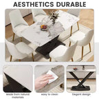 Table à manger rectangulaire incurvée en pierre artificielle moderne GDFStudio Basia