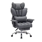 Fauteuil de bureau pour personnes fortes et grandes avec repose-pieds, fauteuil de jeu à dossier haut, fauteuil de bureau exécutif en cuir, fauteuil de bureau ergonomique avec support lombaire