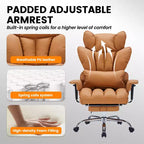 Fauteuil de bureau pour personnes fortes et grandes avec repose-pieds, fauteuil de jeu à dossier haut, fauteuil de bureau exécutif en cuir, fauteuil de bureau ergonomique avec support lombaire