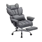 Fauteuil de bureau pour personnes fortes et grandes avec repose-pieds, fauteuil de jeu à dossier haut, fauteuil de bureau exécutif en cuir, fauteuil de bureau ergonomique avec support lombaire