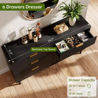 Commode 5 tiroirs cannelés ondulés pour chambre à coucher, commode en bois moderne avec tiroirs larges, commode en bois pour chambre d'enfant avec pieds en métal pour couloir entrée