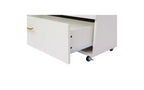 JVNOXK Commode moderne à cinq tiroirs de 76 cm avec poignées, meuble de rangement avec roulettes multidirectionnelles, convient aux chambres et aux salons, blanc