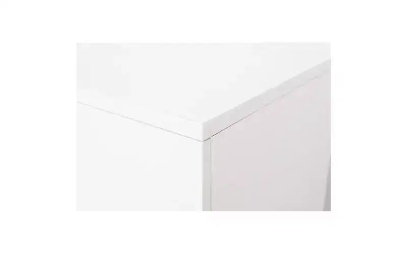 JVNOXK Commode moderne à cinq tiroirs de 76 cm avec poignées, meuble de rangement avec roulettes multidirectionnelles, convient aux chambres et aux salons, blanc