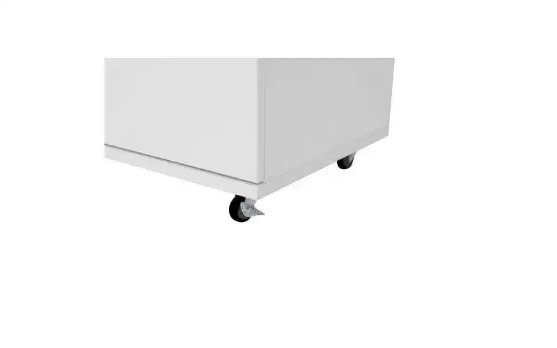 JVNOXK Commode moderne à cinq tiroirs de 76 cm avec poignées, meuble de rangement avec roulettes multidirectionnelles, convient aux chambres et aux salons, blanc